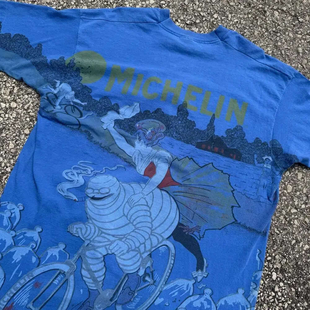 Vintage 90s Michelin Man All Over Print Graphic T-Shirt